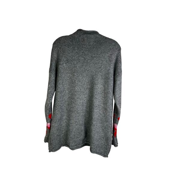 Cupcakes & Cashmere Tunic Sweater Womens Medium Gray Long Sleeve Rolled Hem - Picture 3 of 9